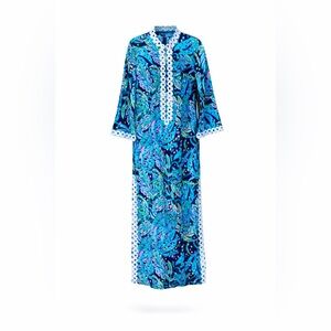 Lilly Pulitzer Shealyn Caftan Maxi Dress Catty Purrsonality Size‎ 0 NWT